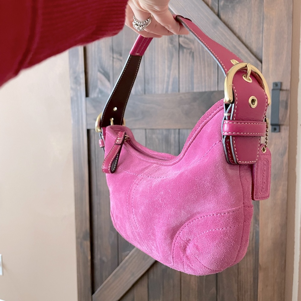 Coach Suede Small Handbag - Like New/Authentic